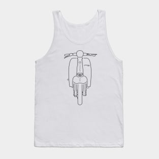 Classic 1960s Lambretta TV175 scooter black outline graphic Tank Top